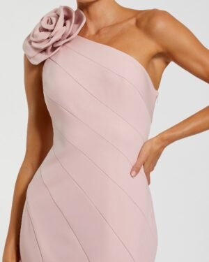 ImagePink One Shoulder Mermaid Gown With 3D Flower ieena for Mac Duggal