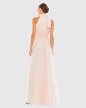 Pink High Neck Chiffon Gown - Mac Duggal
