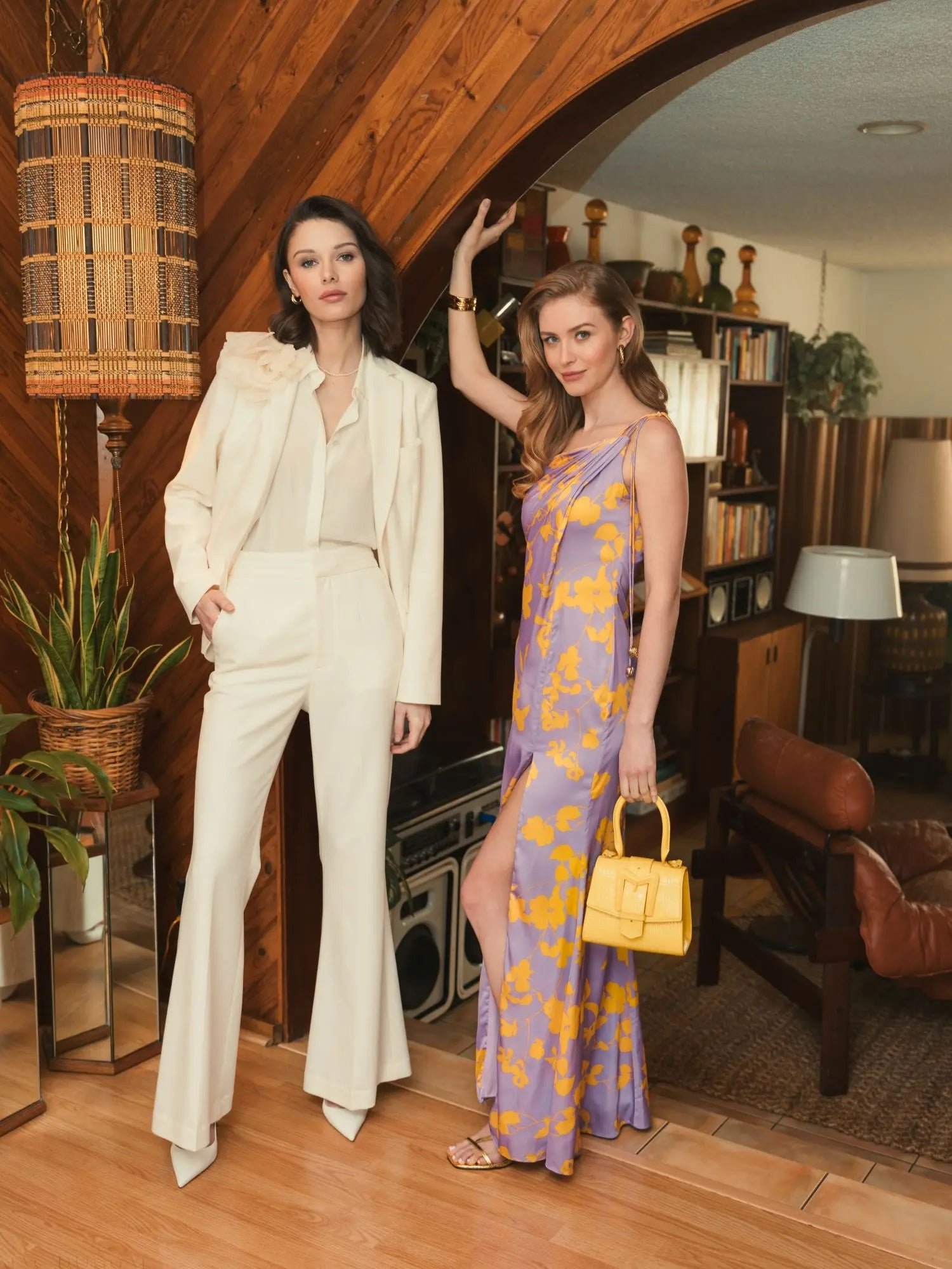 Purple Orchid Floral Printed Charmeuse One Shoulder Maxi Dress With Slit - Mac Duggal